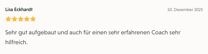 Bewertung von Lisa Eckhardt zum Selbsthypnose-Onlinekurs